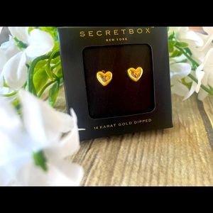 Bubble heart gold dipped earrings